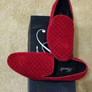 Suede Red Loafers